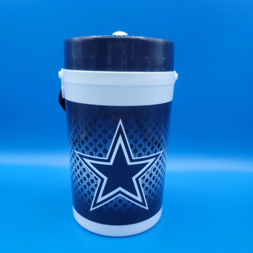 Dallas Cowboys 35 FL OZ Tumbler w/ Detachable Strap Blue White Screw On Lid New